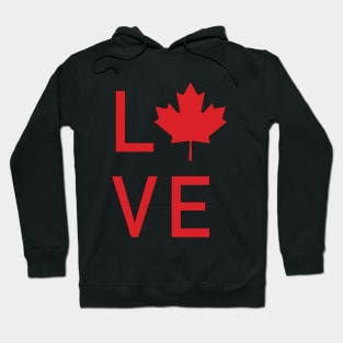 Canada Love Design with Canadian Maple Leaf -red Hoodie